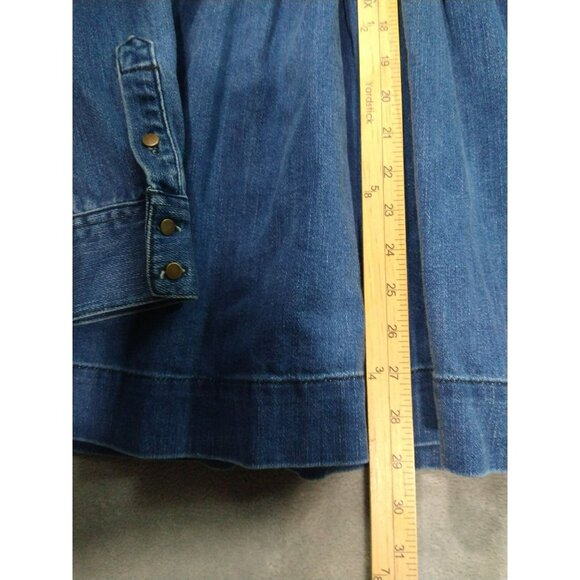 Free People Dress Womens Small Baby Doll Tunic Denim Dark Wash Robin Button Up - Picture 3 of 8